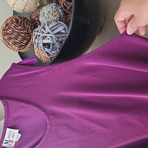 Maggie Sweet Purple Sleeveless Blouse 1X - Picture 3 of 5